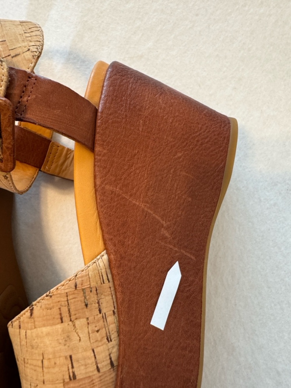 KORK-EASE Keirn Platform Sandals in Natural Cork and Brown Leather Size 9 - Picture 4 of 10